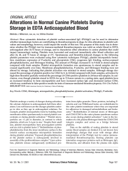 Alterations in Normal Canine Platelets During Storage in EDTA