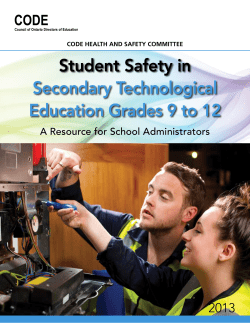 Safety Secondary Technology - Council of Ontario Directors of