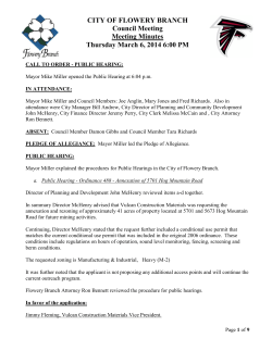 Minutes - City of Flowery Branch