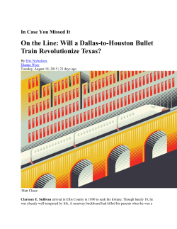 On the Line: Will a Dallas-to-Houston Bullet Train