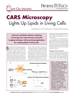 CARS Microscopy: Lights Up Lipids in Living Cells