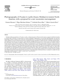 Phylogeography of Pseudacris regilla (Anura: Hylidae) in