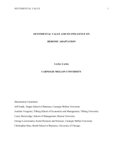 Sentimental Value and Its Influence on Hedonic Adaptation