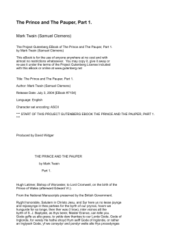 The Prince and The Pauper, Part 1.