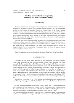 The Two Koreas after US Unipolarity: In Search of a New - S