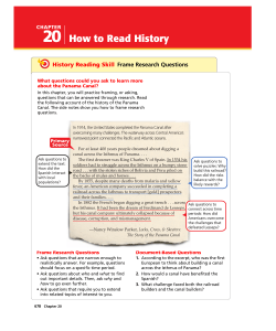 History Reading Skill: Frame Research Questions