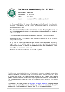 The Terrorist Asset-Freezing Etc. Bill 2010-11