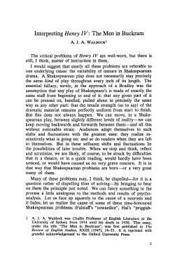 Interpreting Henry IV: The Men in Buckram