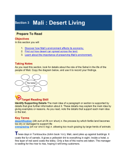 Section 3 Mali : Desert Living