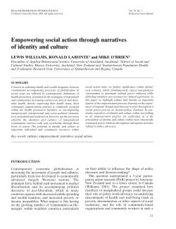Empowering social action through narratives of identity and culture