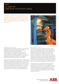 Ljungh&auml;ll AB Case study: Foundry/Die Casting