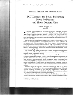 ECT Damages the Brain: Disturbing News for Patients and Shock
