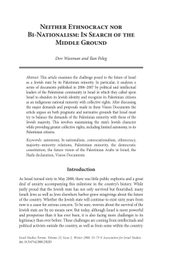 Neither Ethnocracy nor Bi-Nationalism: In Search