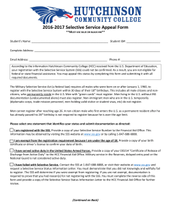 2016-2017 Selective Service Appeal Form