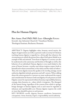 Plea for Human Dignity