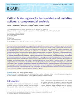 Critical brain regions for tool-related and imitative