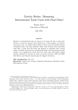 Gravity Redux: Measuring International Trade Costs with Panel Data&curren;