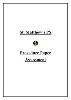 Assessment Procedures 2014 - St Matthew`s Primary School