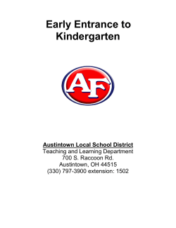 Early Entrance to Kindergarten