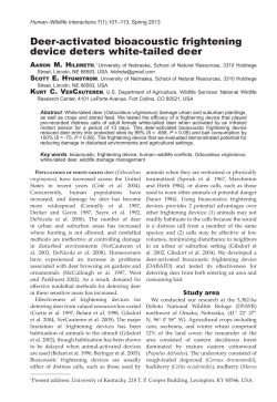 Deer-activated bioacoustic frightening device deters white
