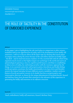 The Role of Tactility in the Constitution of Embodied Experience