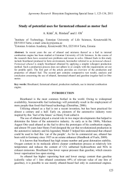 Study of potential uses for farmstead ethanol as motor fuel