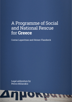 A Programme of Social and National Rescue for Greece