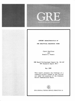 CONTENT CHARACTERISTICS OF GRE ANALYTICAL