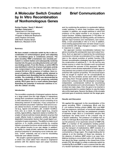 Brief Communication A Molecular Switch Created by In Vitro