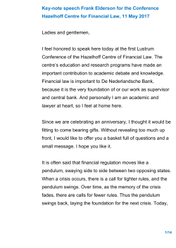 Key-note speech Frank Elderson for the Conference Hazelhoff