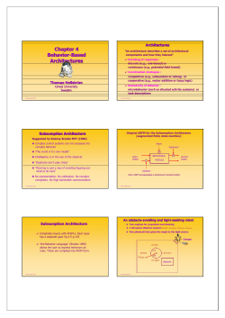 Chapter 4 Behavior-Based Architectures