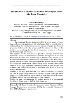 Environmental Impact Assessment for Projects in the Nile Basin