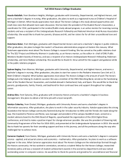Fall 2016 Honors College Graduates