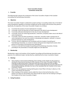 1. Preamble Career Counsellors Chapter Constitution and By