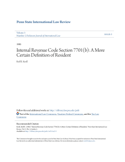 Internal Revenue Code Section 7701(b): A More Certain Definition