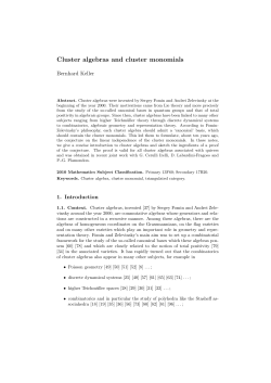 Cluster algebras and cluster monomials
