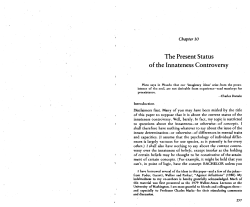 The Present Status of the Innateness Controversy