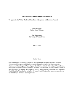 The Psychology of Intertemporal Preferences