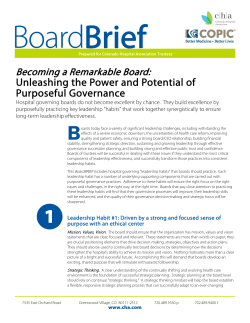 Colorado BoardBRIEF -Becoming a Remarkable Board