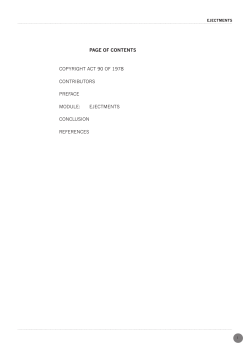 Module 6 Ejectments - South African Board for Sheriffs