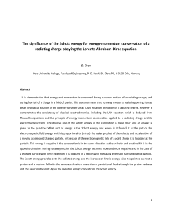 The significance of the Schott energy for energy