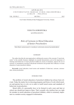 Role of Cartoons in Moral Education of Senior Preschoolers