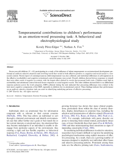 Temperamental contributions to children`s performance in an
