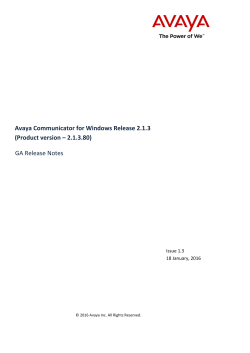 Avaya Communicator foe Windows 2.1