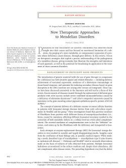 New Therapeutic Approaches to Mendelian Disorders