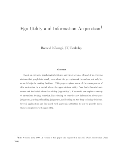 Ego Utility and Information Acquisition