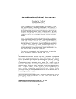 An Archive of the (Political) Unconscious