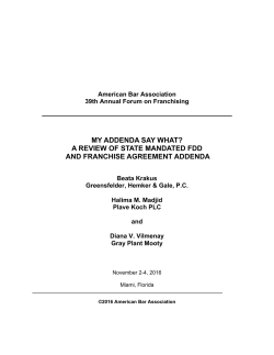 my addenda say what? a review of state mandated fdd and franchise