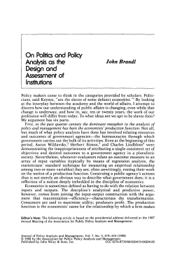 On politics and policy analysis as the design and