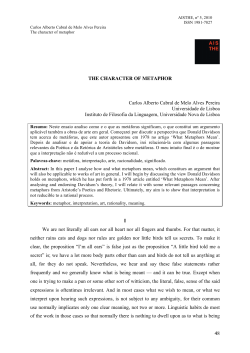 48 8 THE CHARACTER OF METAPHOR Carlos Alberto